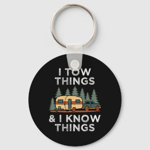 I Tow Things And I Know Things Funny Retro Fathers Key Ring