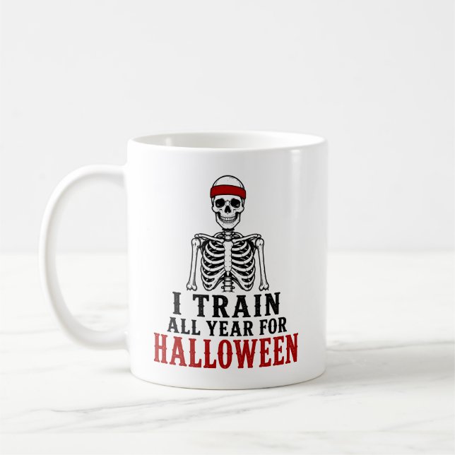 I Train All Year Funny Halloween Gift Coffee Mug (Left)