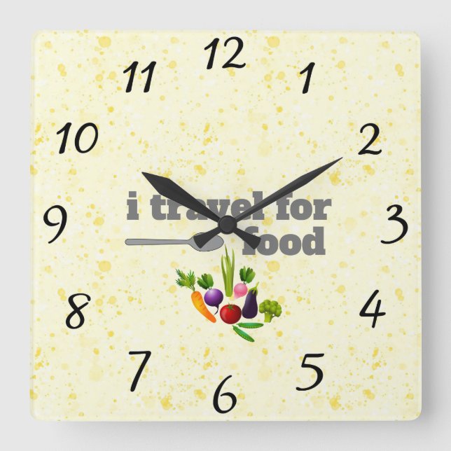 i travel for food Wall Clock (Front)