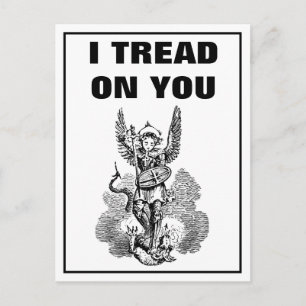 I TREAD ON YOU Catholic St. Michael Postcard