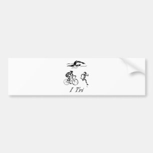 I Tri Bumper Sticker