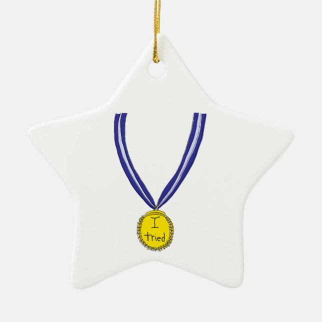 I Tried Medal Ceramic Ornament (Front)