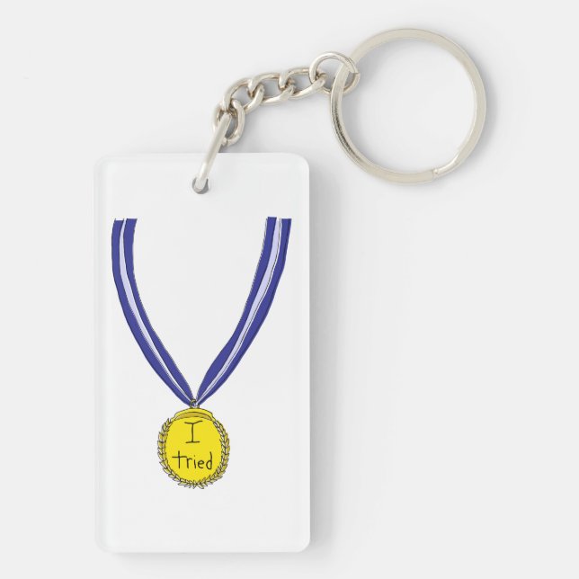 I Tried Medal Key Ring (Back)