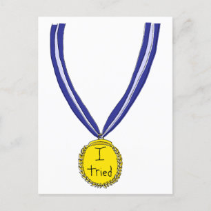 I Tried Medal Postcard