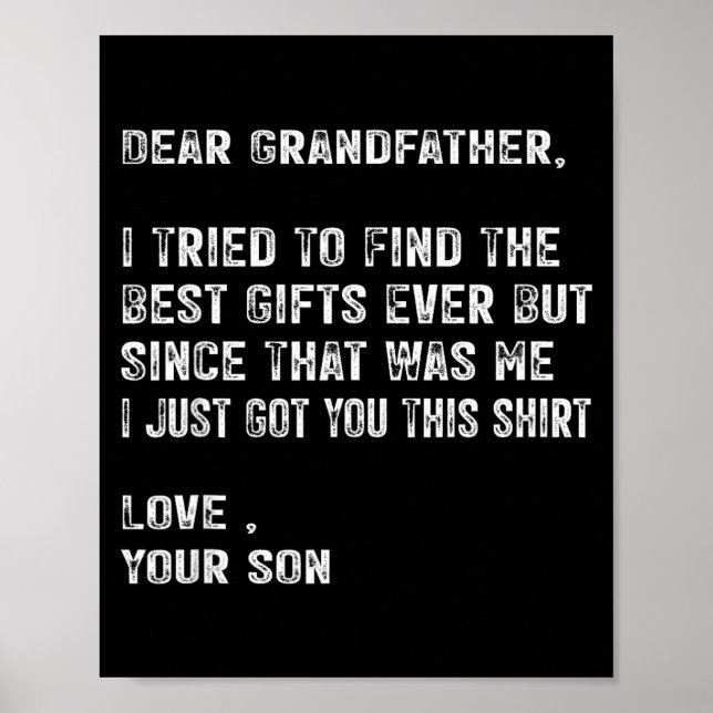 I Tried To Find The Funny Grandfather Day Mens  Poster (Front)