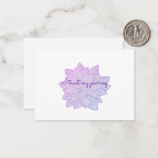 I trust my journey: Floral Affirmation Card (Front/Back In Situ)