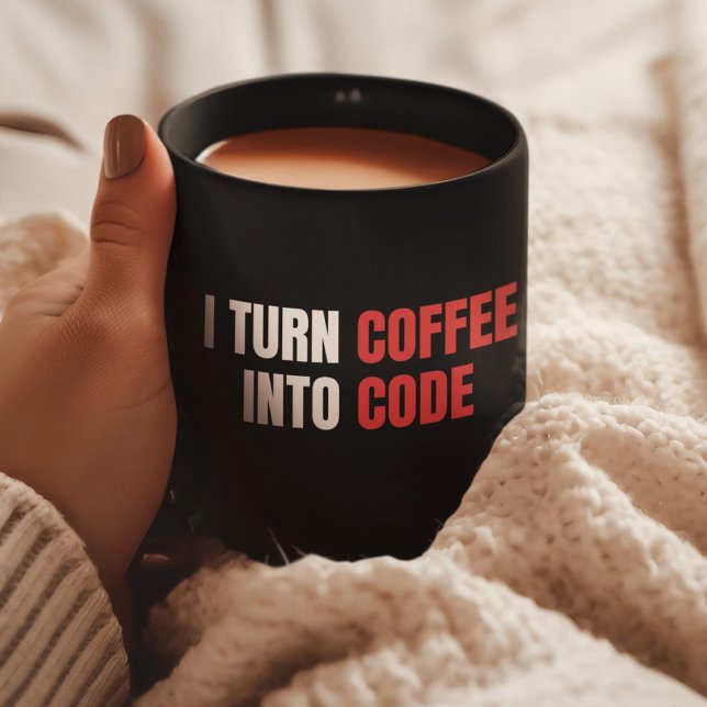 I Turn Coffee Into Code, Female Coder, Programmer Coffee Mug (Creator Uploaded)
