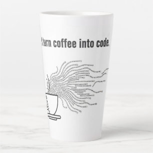 I Turn Coffee Into Code - Funny Programmer Quote Latte Mug