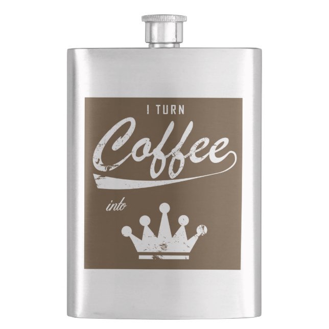 I Turn Coffee Into KOMs Hip Flask (Front)
