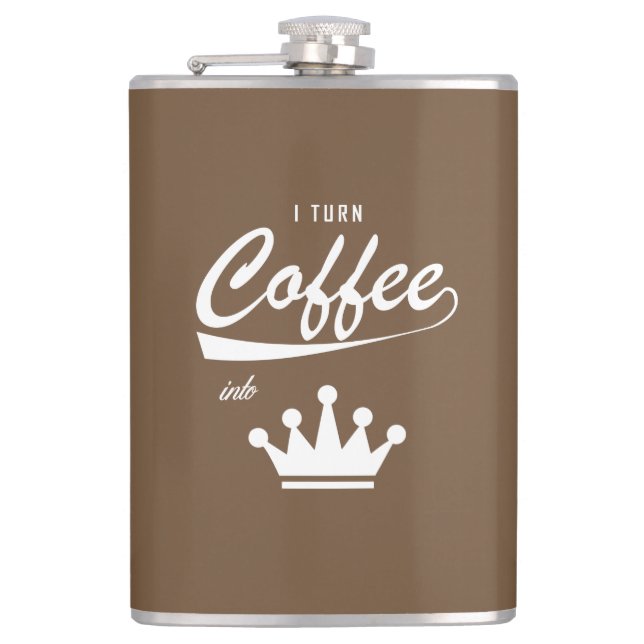 I Turn Coffee Into KOMs Hip Flask (Front)