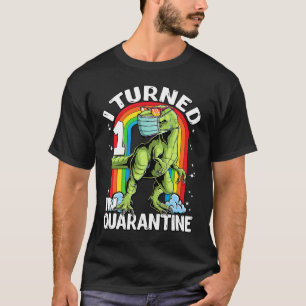 I Turned 1 In Quarantine rex Dinosaur 1st Birthday T-Shirt