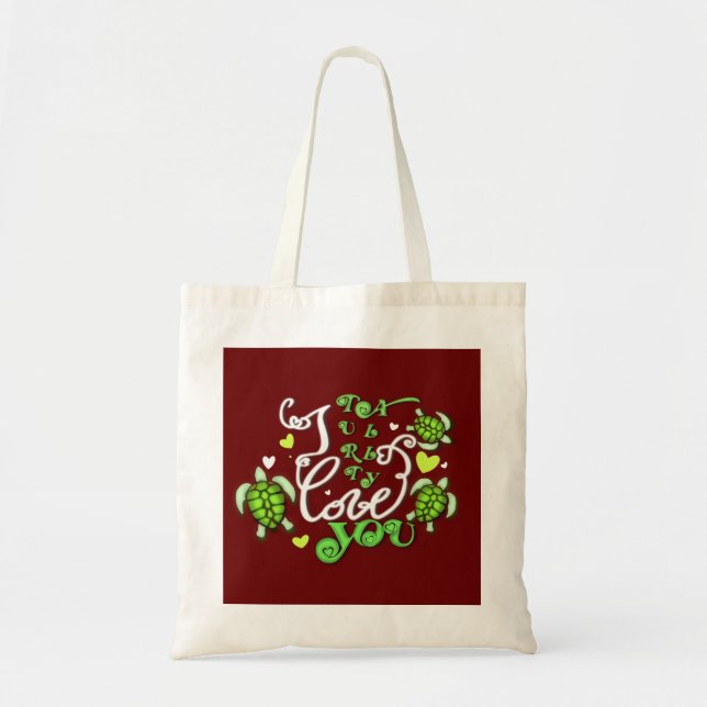 I turtally love you - Valentines Day Tote Bag (Front)