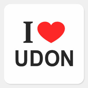 I ❤️ UDON I LOVE UDON I HEART UDON SQUARE STICKER