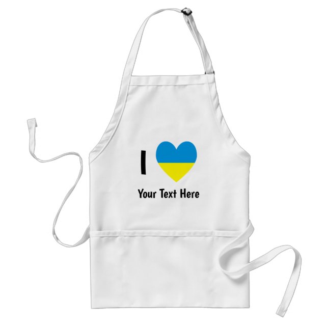 I (Ukrainian Flag Heart) Your Text Standard Apron (Front)