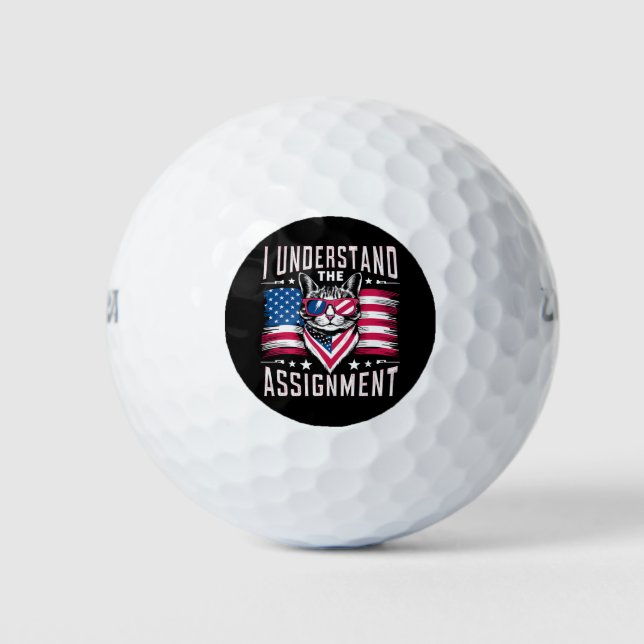 I Understand The Assignment Cat Childless Cat Lady Golf Balls (Front)