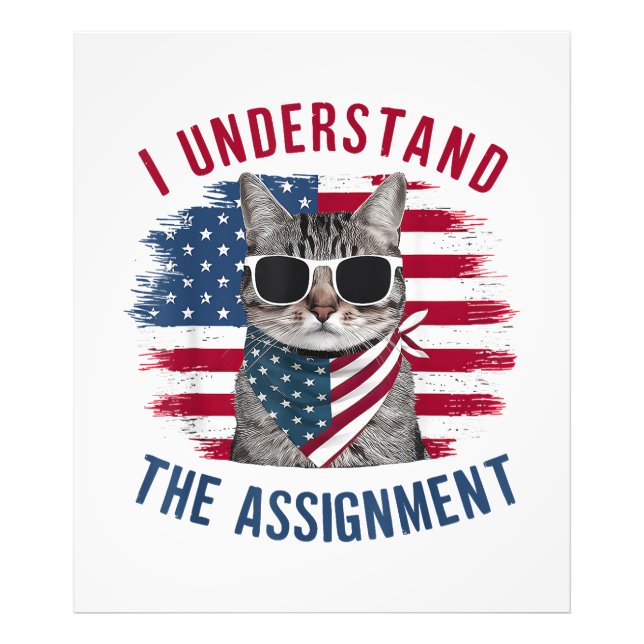I Understand The Assignment Cat, Vote Kamala Harri Photo Print (Front)