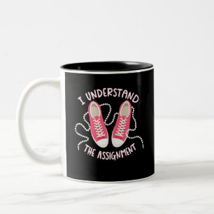 I Understand the Assignment Chucks and Pearls Two-Tone Coffee Mug