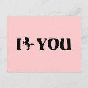 I Unicorn You (Black) Postcard