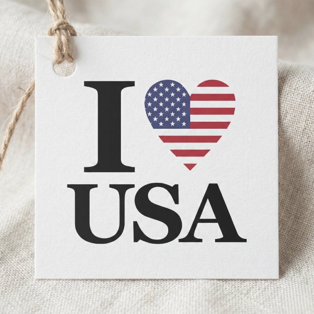 "I ❤️ USA" FAVOUR TAGS (Gratitude, Red White Blue.)