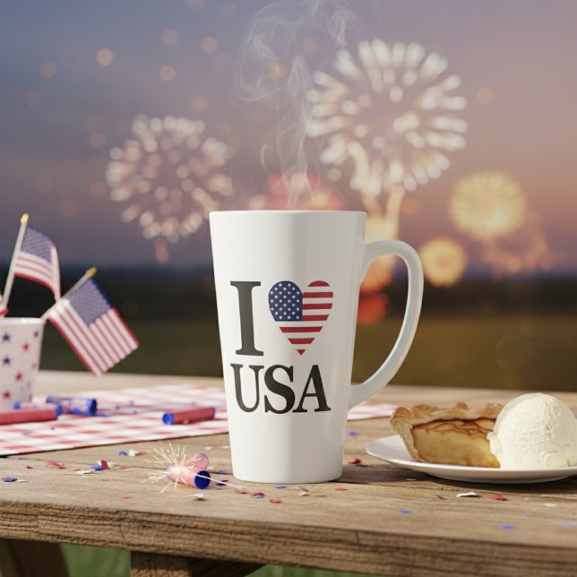 "I ❤️ USA" LATTE MUG ("I ❤️ USA" LATTE MUG)