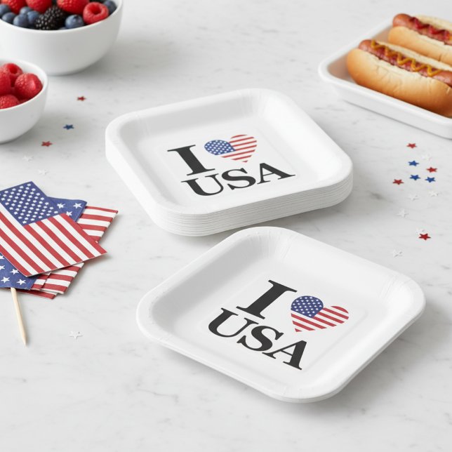 "I ❤️ USA" PAPER PLATE ("I ❤️ USA" PAPER PLATES)