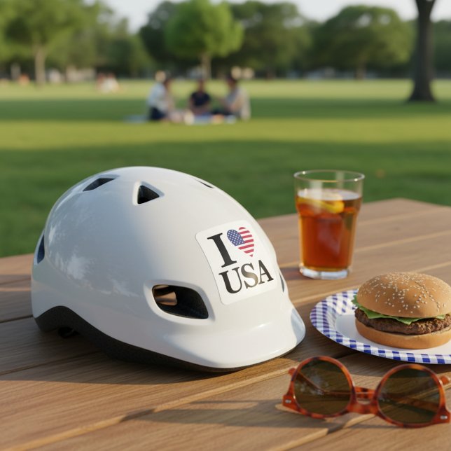 "I ❤️ USA"  SQUARE STICKER ("I ❤️ USA" SQUARE STICKER)