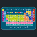 I use this Periodically Periodic Table of Elements Magnet<br><div class="desc">A fun chart for science teachers and geeks with a funny slogan - I use this periodically. I made this chart with bright colors and a modern design.</div>