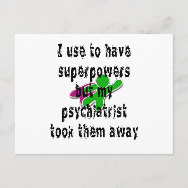 I use to have superpowers postcard (Front)
