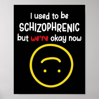 I Used To Be Schizophrenic But We're Okay Now Schi Poster