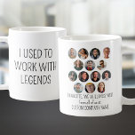 I Used To Work With Legends 14 Coworker Photo Coffee Mug<br><div class="desc">Give your coworker a hilarious send-off with this "I Used to Work with Legends" mug. It features 14 coworker photos and space to add the departing colleague's name, a custom message like the example (we will miss you), and the company name. A funny and thoughtful farewell gift idea for a...</div>