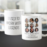 I Used To Work With Legends 9 Coworker Photo Coffee Mug<br><div class="desc">Give your coworker a hilarious send-off with this "I Used to Work with Legends" mug. It features 9 coworker photos and space to add the departing colleague's name, a custom message like the example (we will miss you), and the company name. A funny and thoughtful farewell gift idea for a...</div>