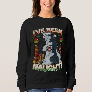 I Ve Been Naughty Husky Dog With Santa Claus Hat Sweatshirt