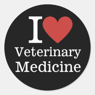 I ❤️ Veterinary Medicine for Students/Faculty Classic Round Sticker
