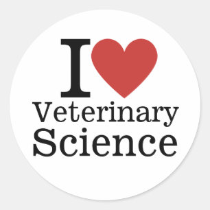 I ❤️ Veterinary Science for Students/Faculty Classic Round Sticker