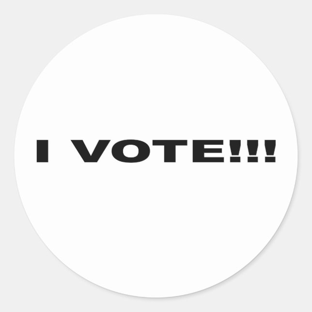 I VOTE!!! CLASSIC ROUND STICKER (Front)