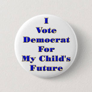 I Vote Democrat 6 Cm Round Badge