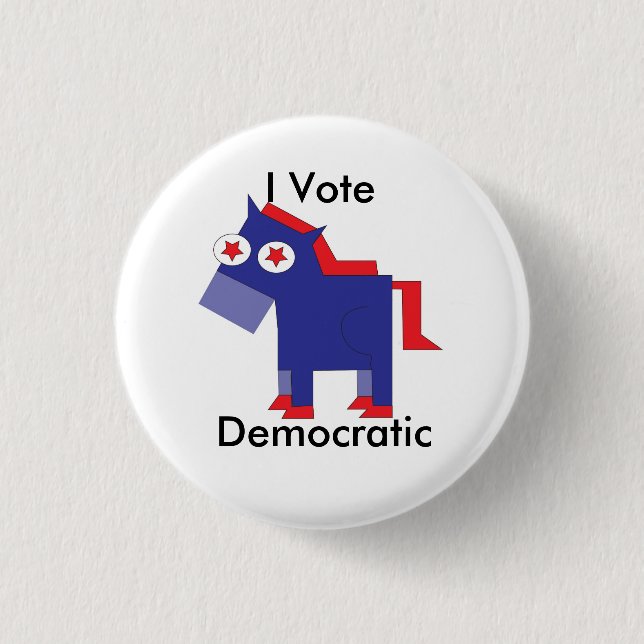 I Vote Democratic 3 Cm Round Badge (Front)
