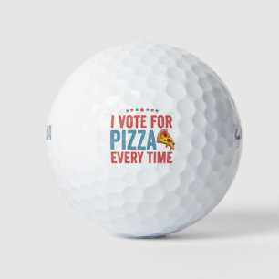 I Vote For Pizza Every Time Funny President Golf Balls