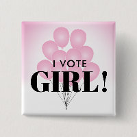 I Vote Girl Pink Balloons Gender Reveal Party