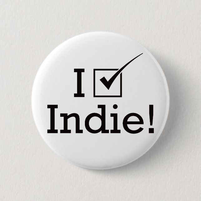 I Vote Indie 6 Cm Round Badge (Front)