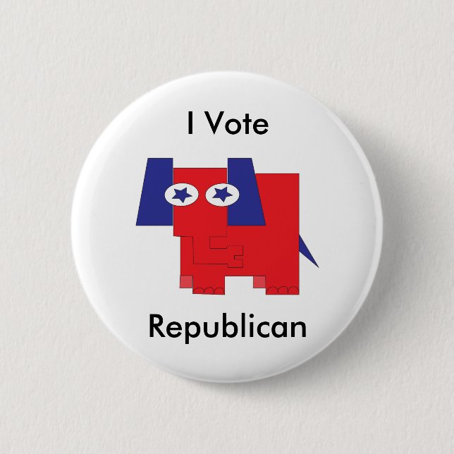 I Vote Republican 6 Cm Round Badge (Front)