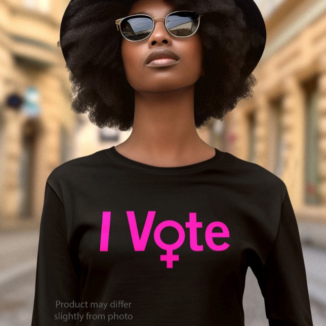 I Vote T-shirt - Female Symbol W/Pink Text (Creator Uploaded)