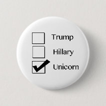 I Vote Unicorn Button