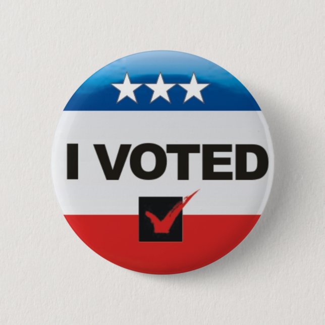 I Voted 2020 Election Day Simple, Non-Partisan 6 Cm Round Badge (Front)