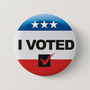 I Voted 2020 Election Day Simple, Non-Partisan 6 Cm Round Badge