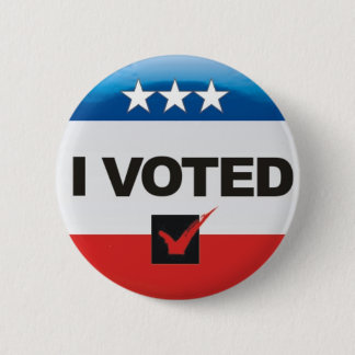 I Voted 2020 Election Day Simple, Non-Partisan 6 Cm Round Badge