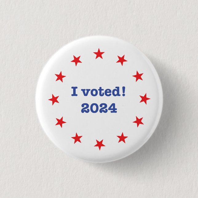 I voted! 2024 3 cm round badge (Front)