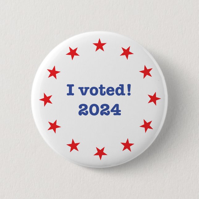 I voted! 2024 6 cm round badge (Front)