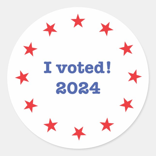 I voted! 2024 classic round sticker (Front)