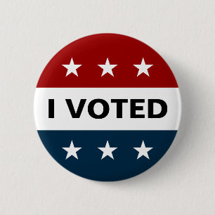 I Voted 2024 Elections Decal 6 Cm Round Badge